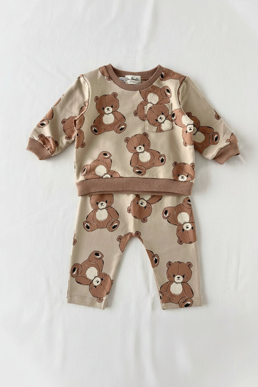 Ensemble jogging bébé à motif oursons