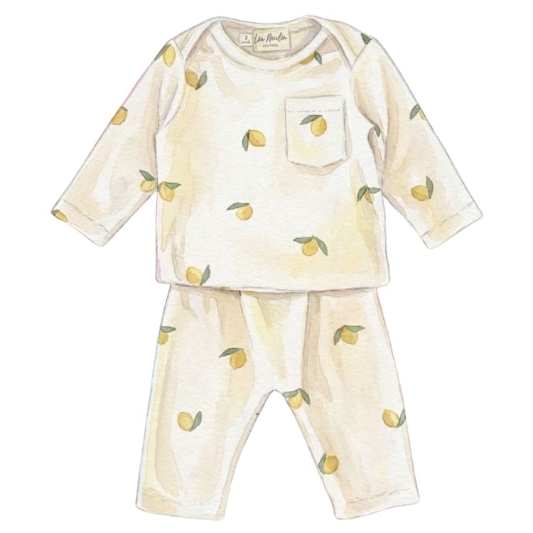 Ensemble complet de vêtements bébé assortis (haut et bas) - Idée cadeau de naissance artisanal