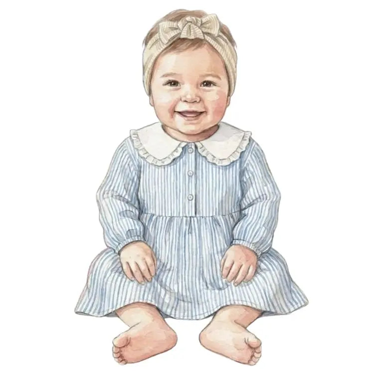 Collection de vêtements bébé fille faits main en France : robes, bloomers et tenues artisanales en gaze de coton.