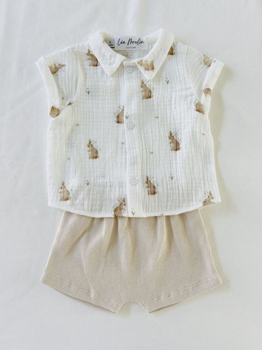 ensemble lapins chemise et short