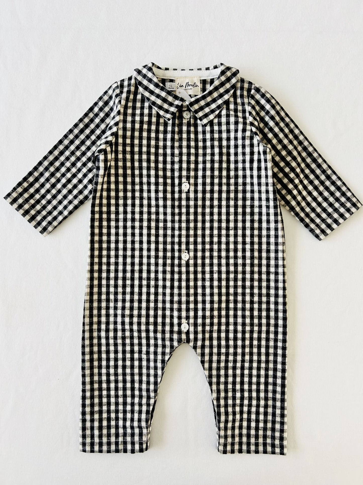 Combi coton vichy bébé mixte garçon fille