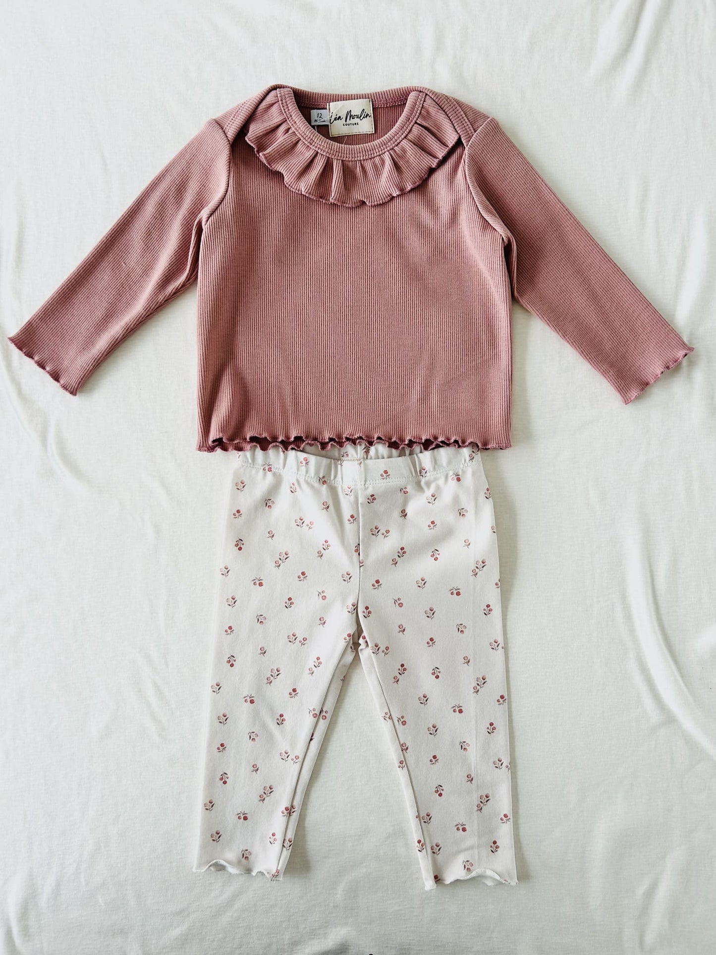 ensemble legging t shirt manches longues  bio bébé fille