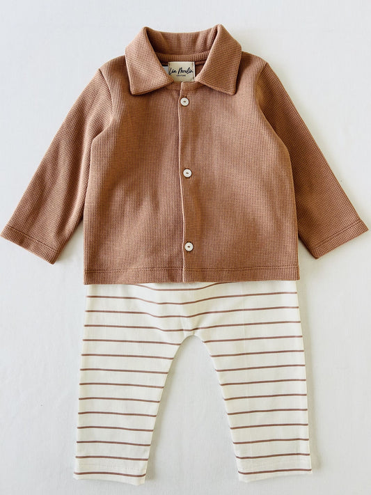 ensemble mixte bébé oeko tex bio gots camel coton 