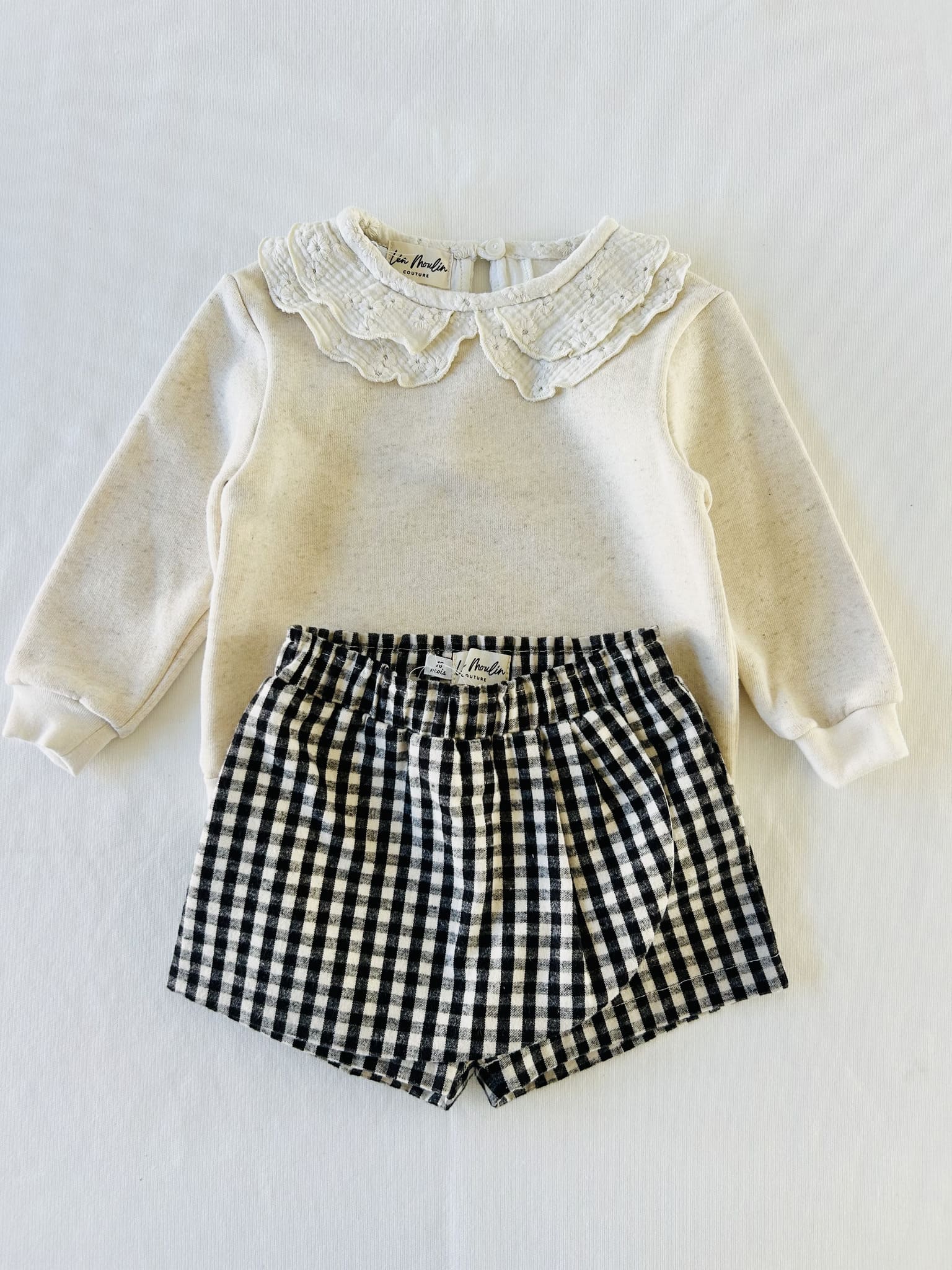col brodé sweat bébé fille jupe culotte
