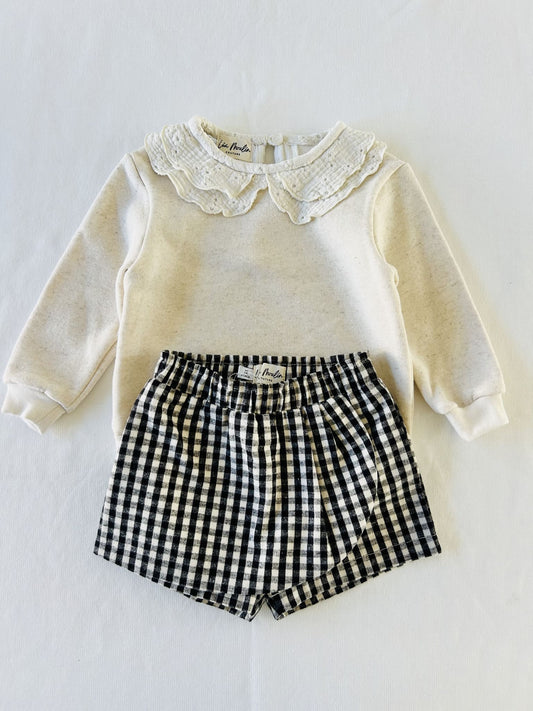 col brodé sweat bébé fille jupe culotte