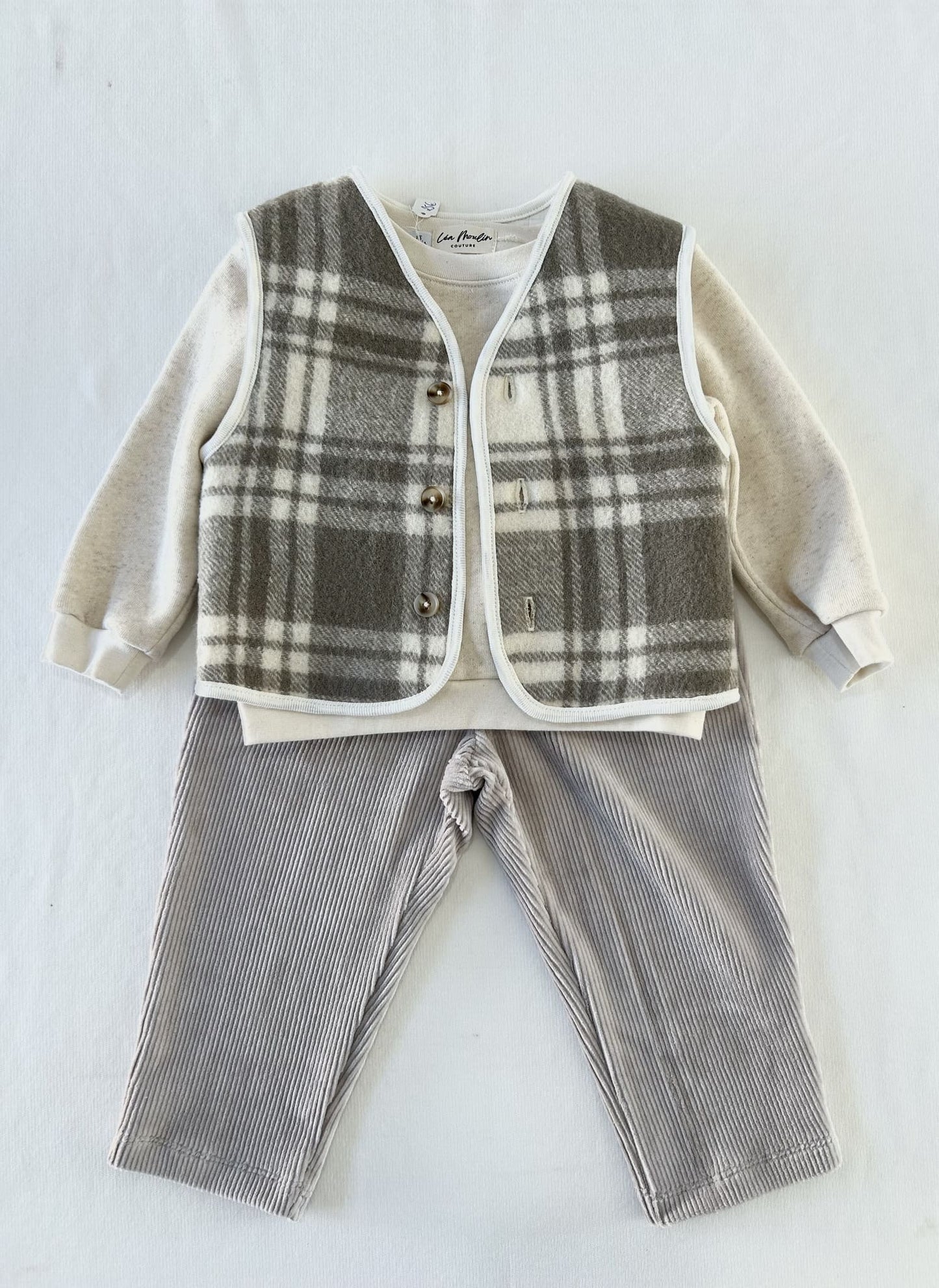 ensemble laine pantalon velours côtelé
