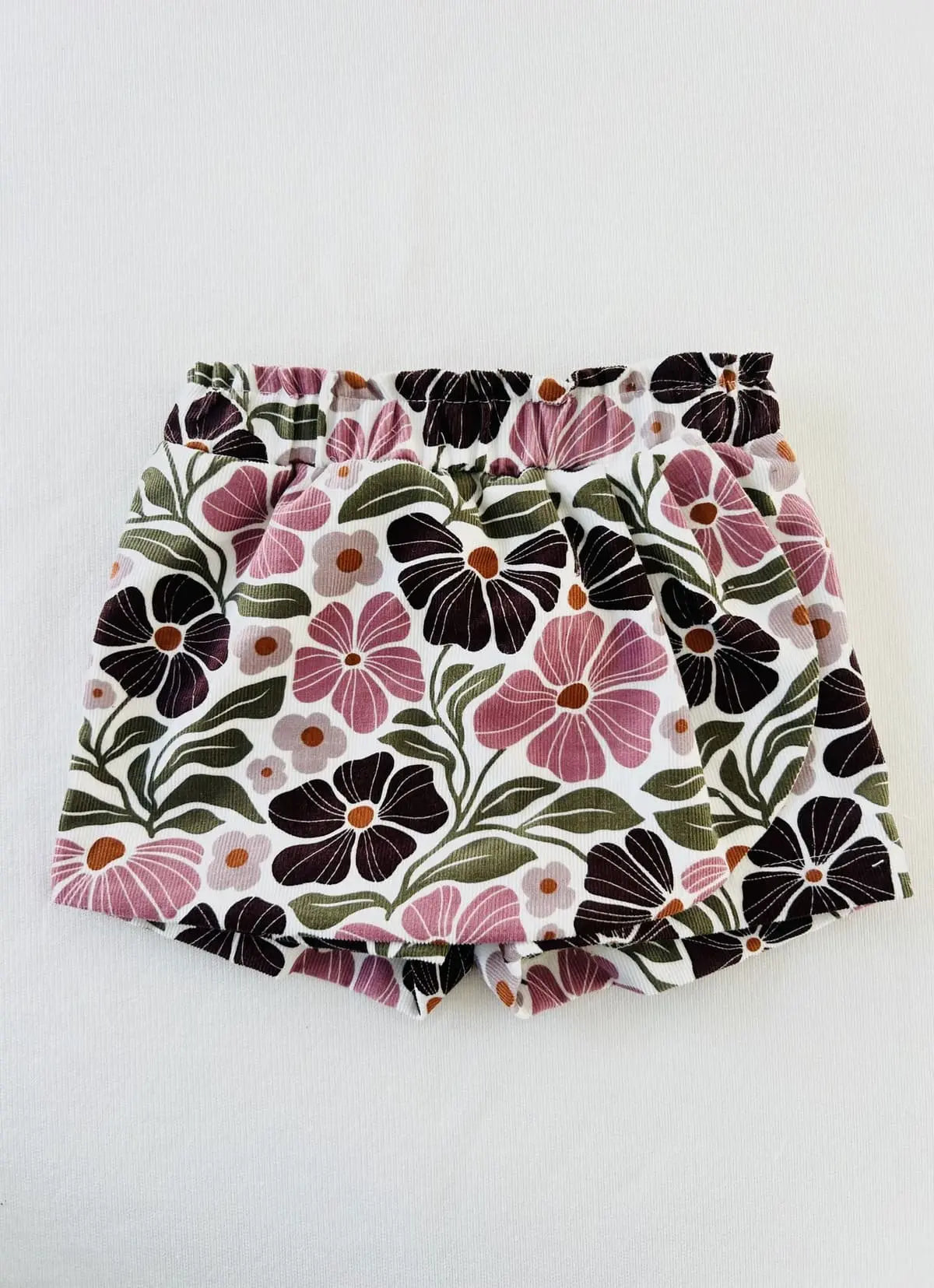 Jupe-culotte modèle Suzon en velours à fleurs rétro