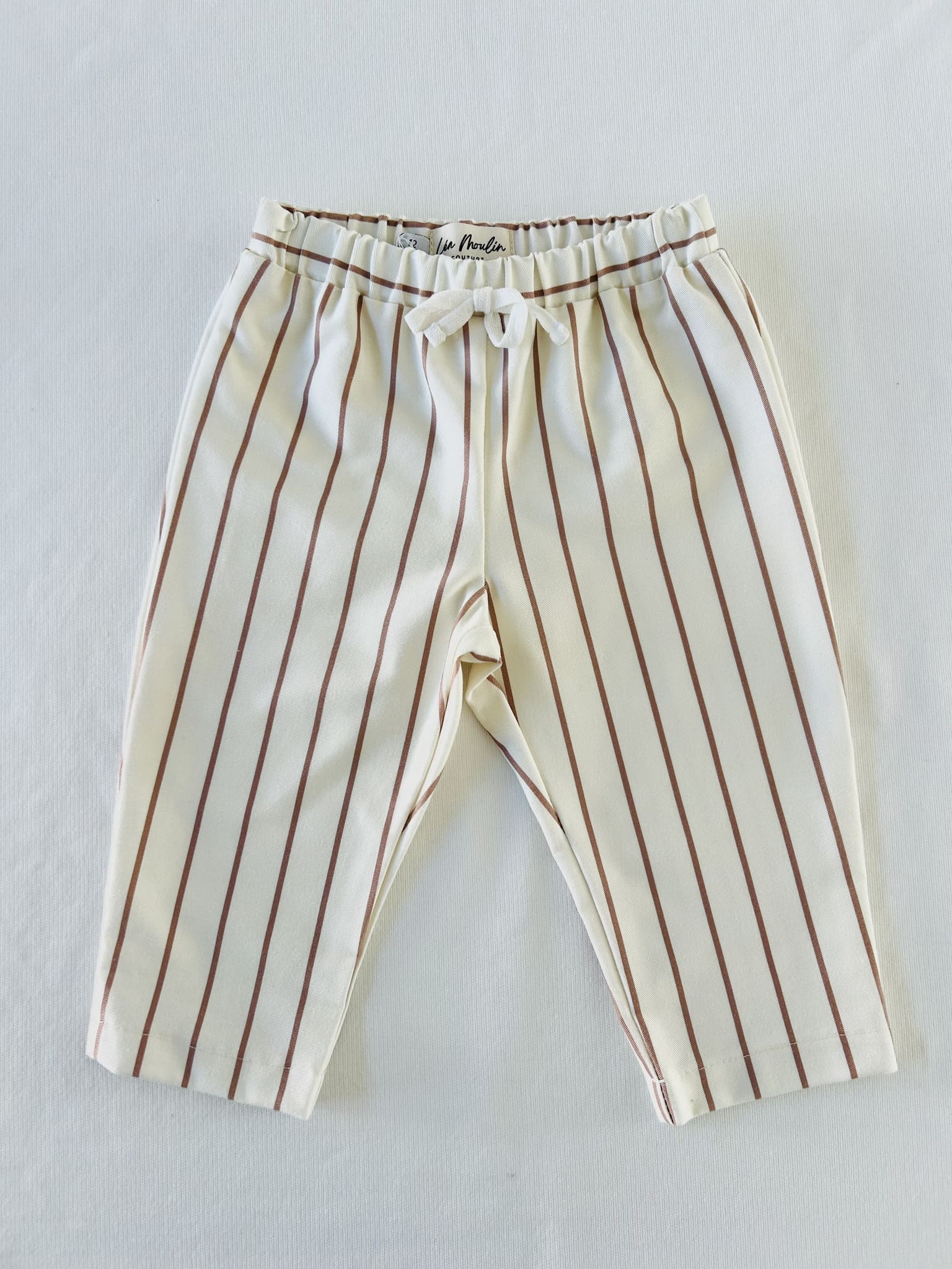 pantalon bébé sergé denim rayé large