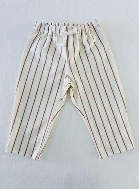 pantalon bébé sergé denim rayé large