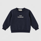Sweat bébé garçon bleu marine brodé Petit Gruissanais, manches longues en coton doux - Léa Moulin Couture