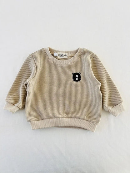 Pull léger modèle Gabin couleur lin, création française artisanale.