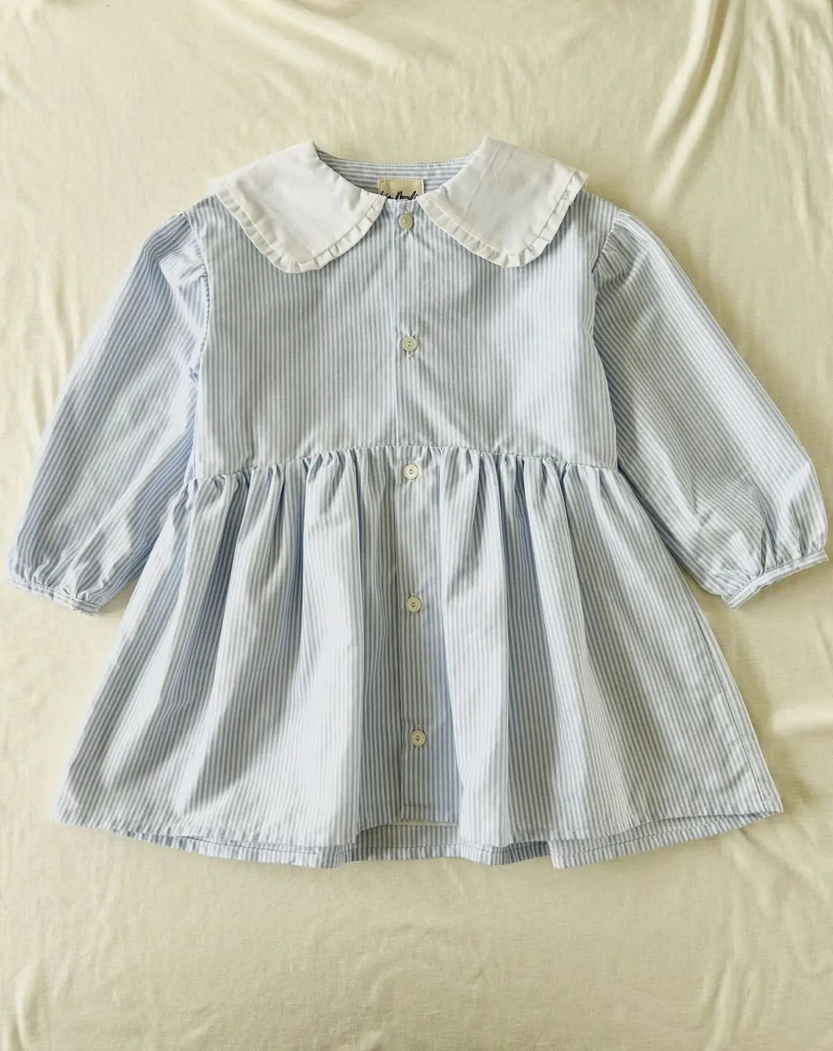 Robe bébé fille col Claudine modèle Madeleine - Fait main en France.
