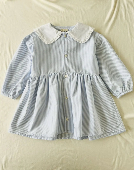 Robe bébé fille col Claudine modèle Madeleine - Fait main en France.