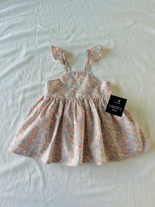 robe liberty volants bretelles fille oeko tex fait main coton