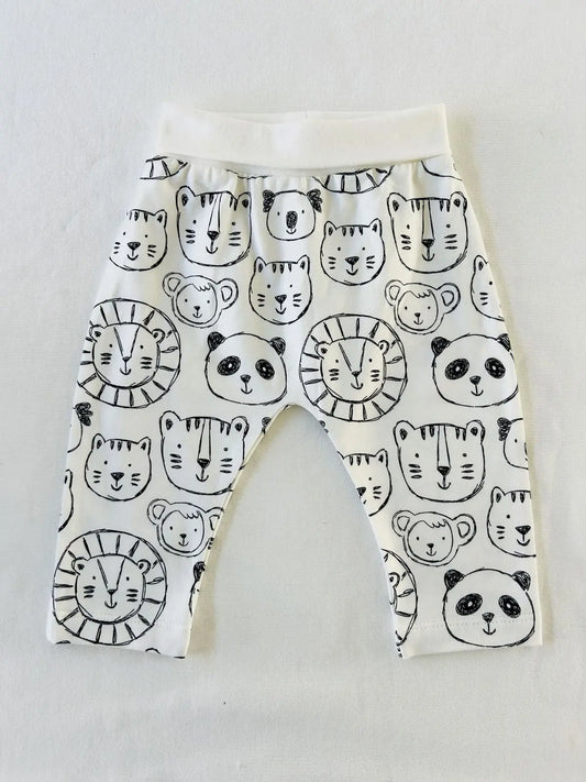 Sarouel bébé en jersey coton imprimé animaux - Fait main en France modèle Timéo