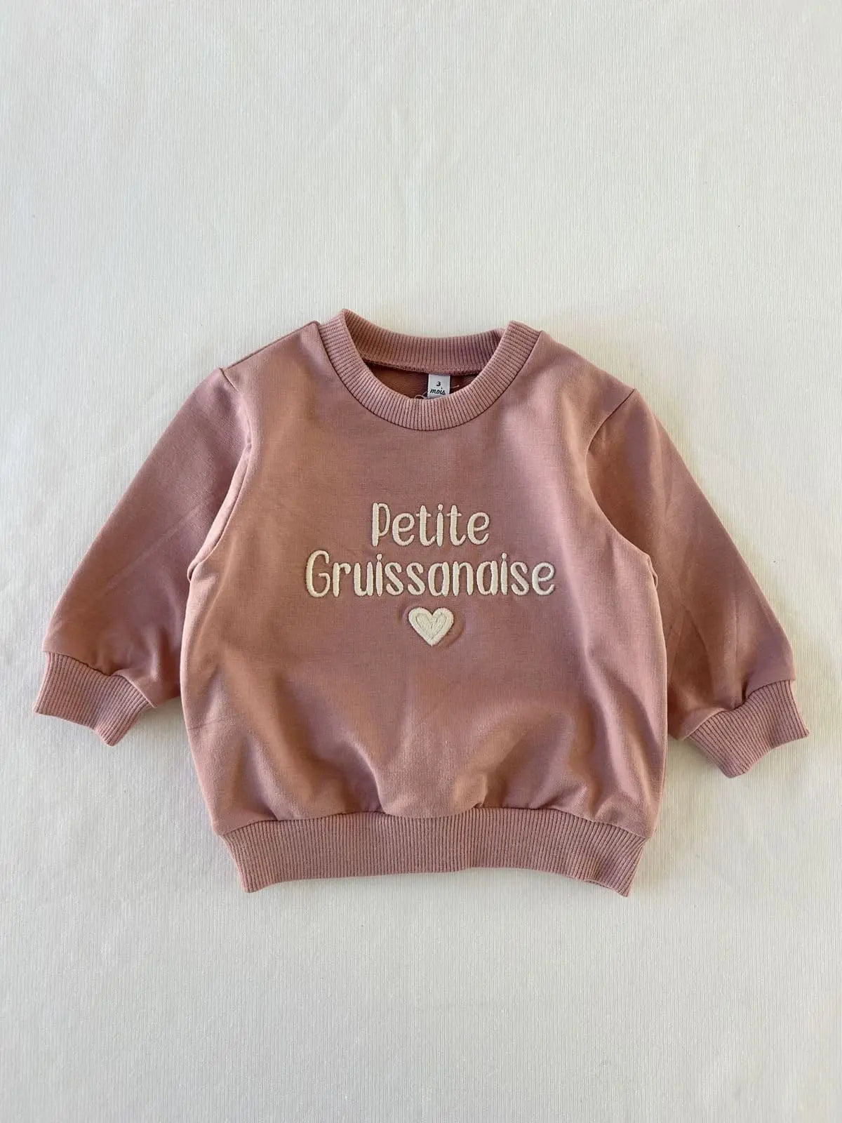 Sweat bébé fille vieux rose ouverture pression - Fait main en France modèle Petite Gruissanaise