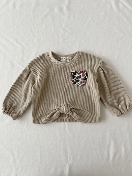 Sweat léger bébé modèle Lison couleur lin création française.