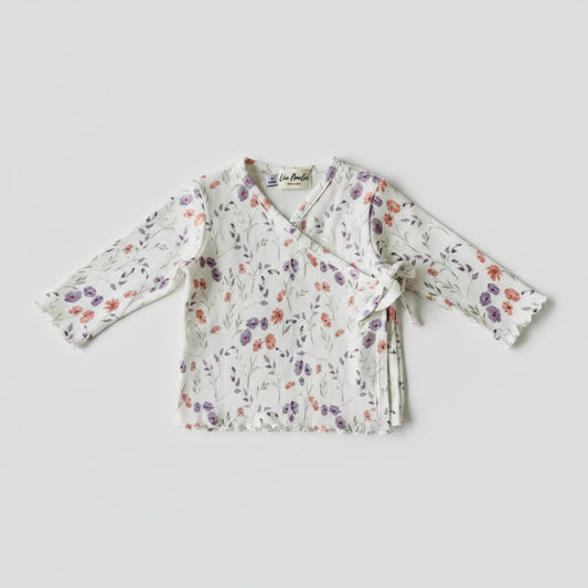 Brassière bébé en coton à motif fleuri, vue de face